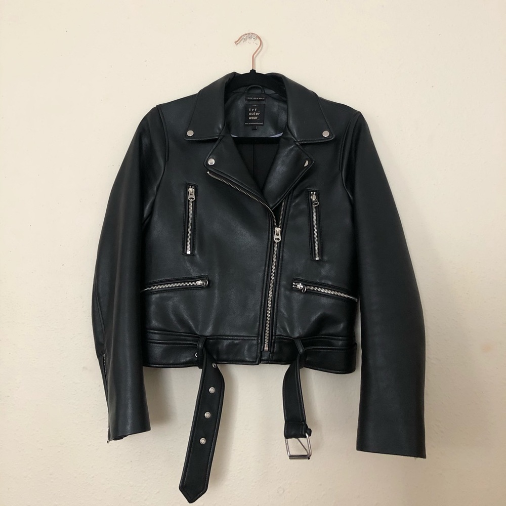 Zara Faux Leather Biker Moto Jacket